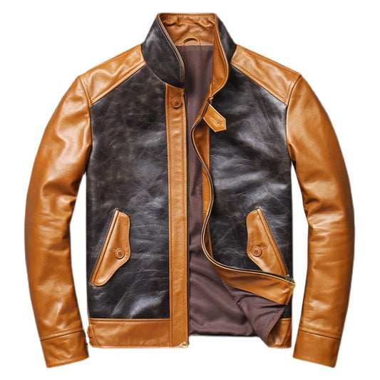 Men’s Brown & Black Leather Jacketc