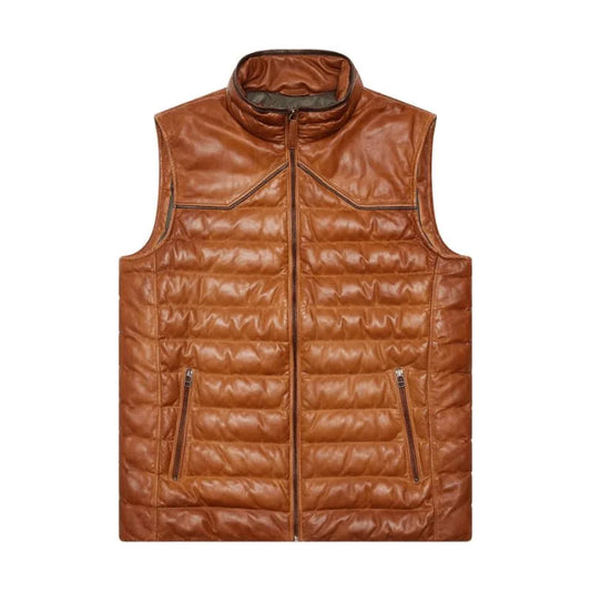 Men’s Genuine Leather Brown Vest