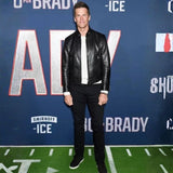 80 for Brady Tom Brady Black Leather Jacket