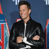 80 for Brady Tom Brady Black Leather Jacket