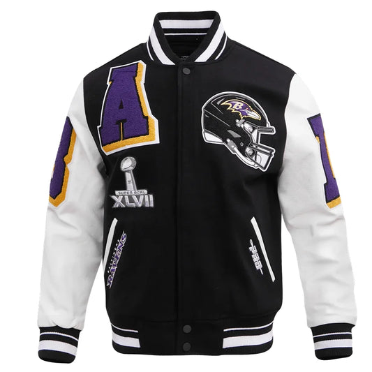 Balti Ravens Black Varsity Jacket