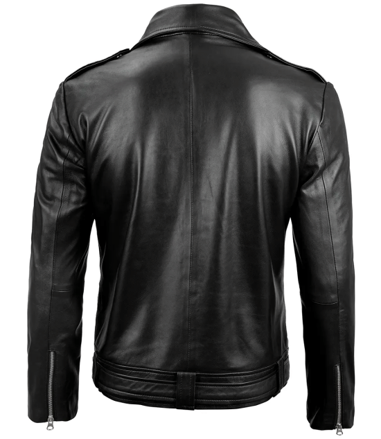Men’s Classic Black Biker Leather Jacket