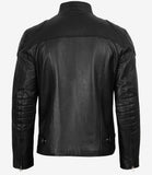 Mens Black Classic Cafe Racer Leather Jacket