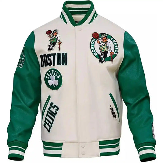 Boston Retro Classic Rib Wool Varsity Jacket