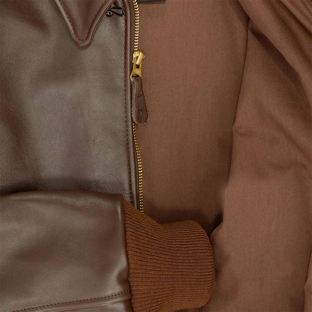 Men Brown Flying RAF B3 Aviator Leather Jacket