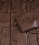 Men’s Distressed Brown Leather Biker Jacket