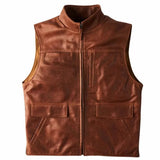 Mens Brown Leather Vest