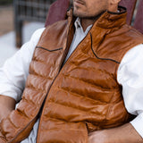 Men’s Genuine Leather Brown Vest