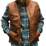 Mens Brown Leather Vest