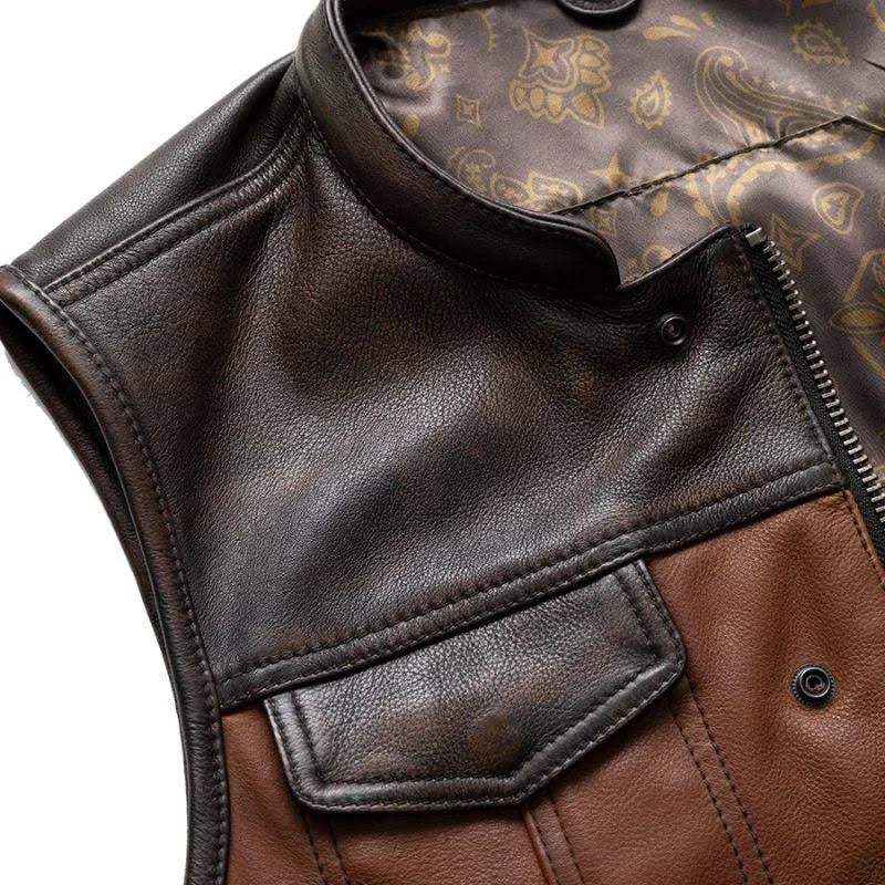 Gunner Mens Motorcycle Leather vest