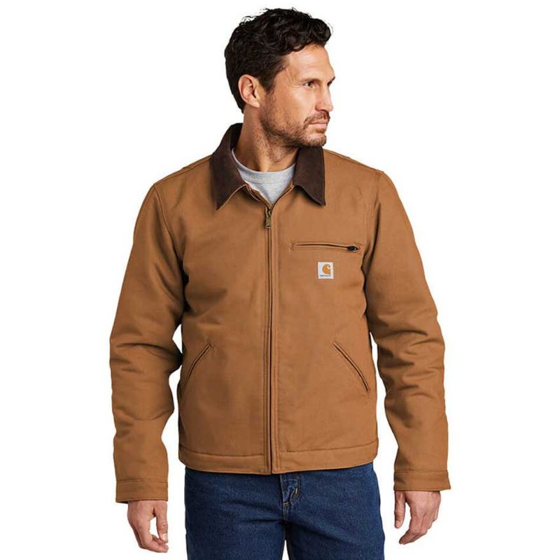 Carhartt Men's Detroit Ringspun Duck Brown Jacket