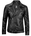 Men’s Classic Black Biker Leather Jacket