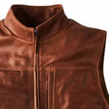 Mens Brown Leather Vest