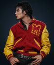 Michael Jackson Thriller Varsity Jacket  Retro Red Yellow Letterman