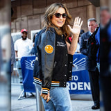 Mariska Hargitay New York Knicks Black Varsity Jacket