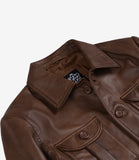 Men’s Distressed Brown Leather Biker Jacket