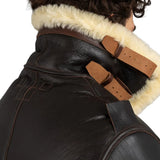 Henry Men's Real Brown B3 Sheepskin Flight Jacket