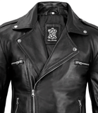 Men’s Classic Black Biker Leather Jacket
