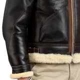 Henry Men's Real Brown B3 Sheepskin Flight Jacket