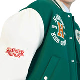 Strange Things Hawkins High School Green Wool-Blend Baseball Jacket