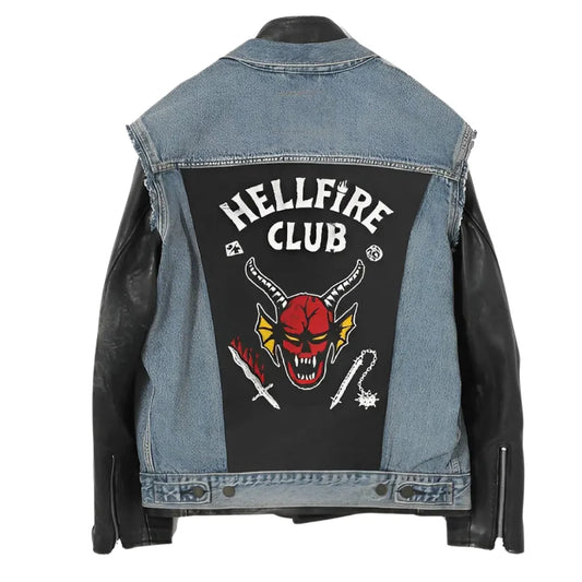 Strange Things Hellfire Club Eddie Munson Denim & Leather Jacket