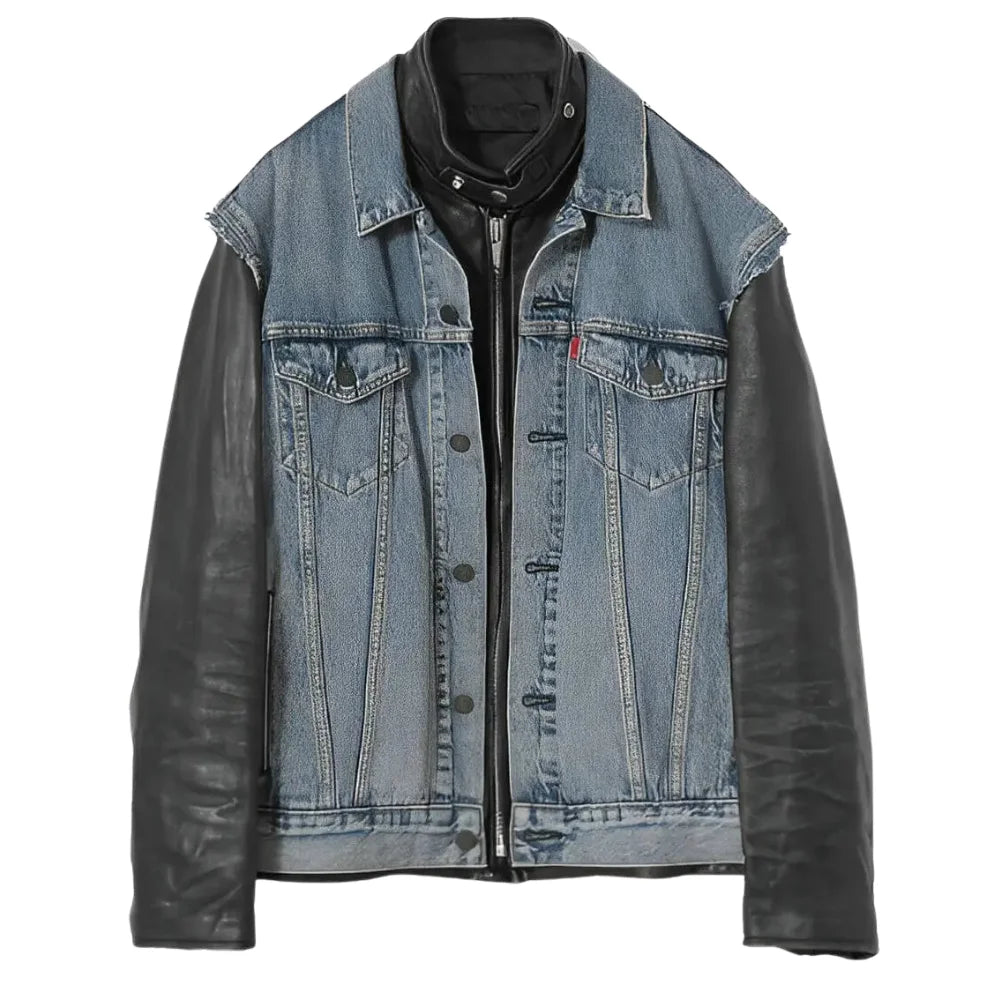 Strange Things Hellfire Club Eddie Munson Denim & Leather Jacket