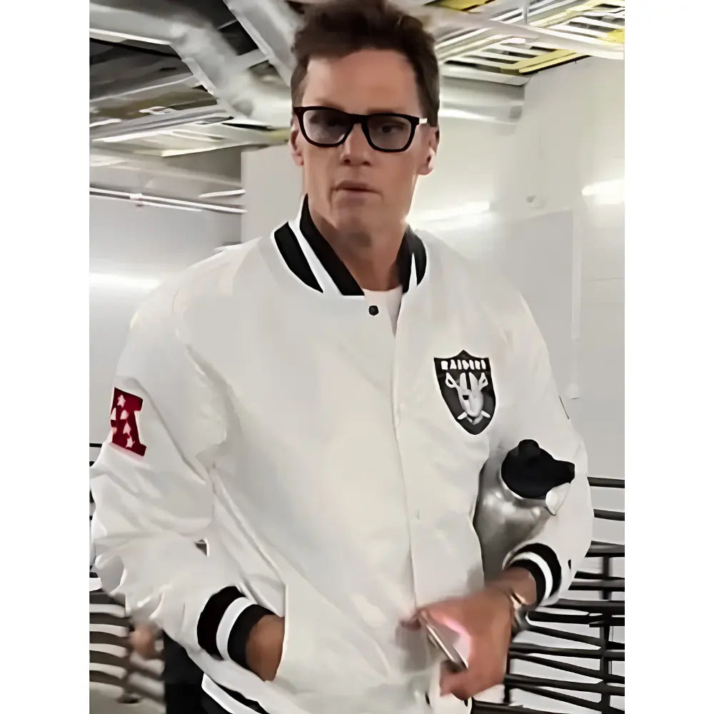 Tom Brady Lass Vegas Raiders White Jacket