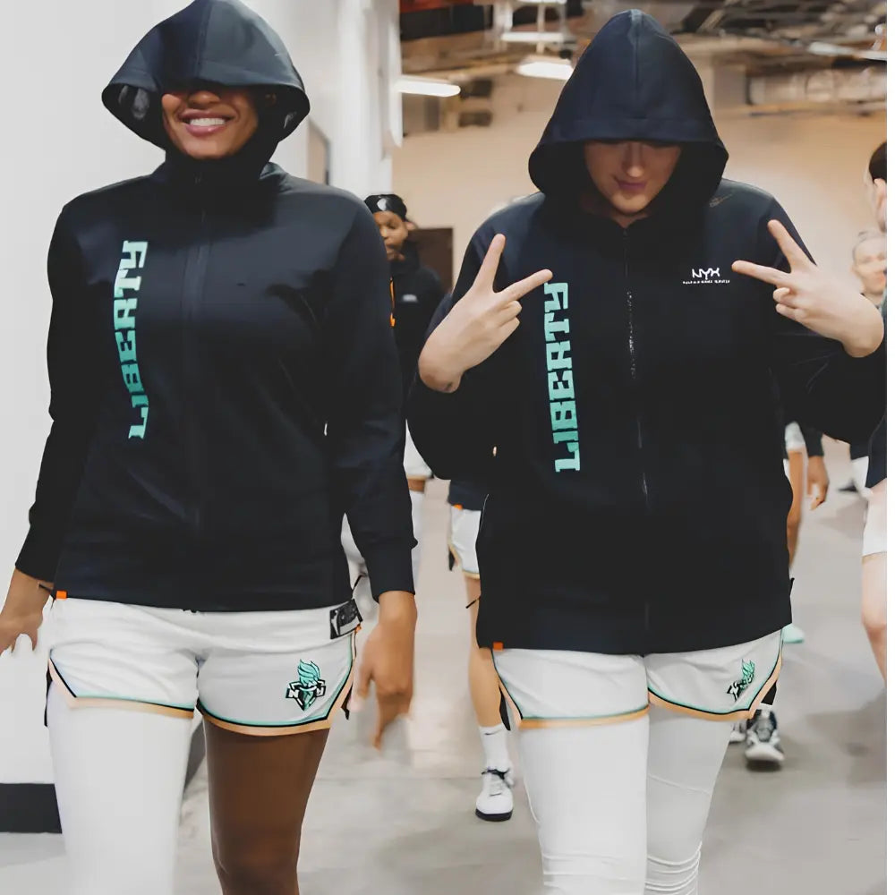 New York WNB Liberty Black Zip-Up Hoodie