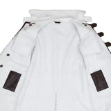 Men's Brown Real Leather Sherpa Lining Bane Coat - Winter Coat