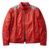 Michael Jackson Beat It Red Leather Jacket Detachable Sleeve