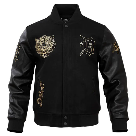 Black Detroit Varsity Jacket