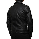 Negan Men's Black Belted Asymmetrical Moto Leather Jacket