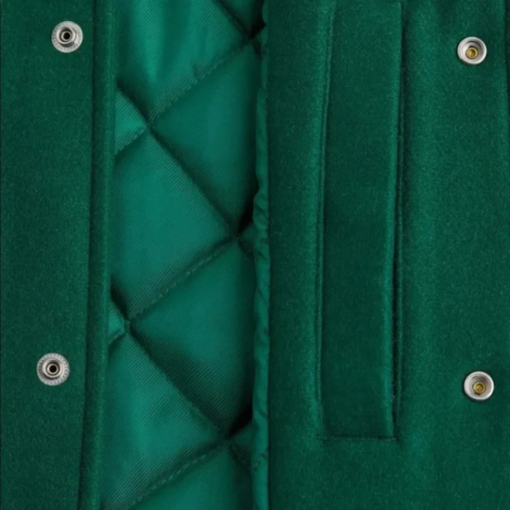 Strange Things Hawkins High School Green Wool-Blend Baseball Jacket