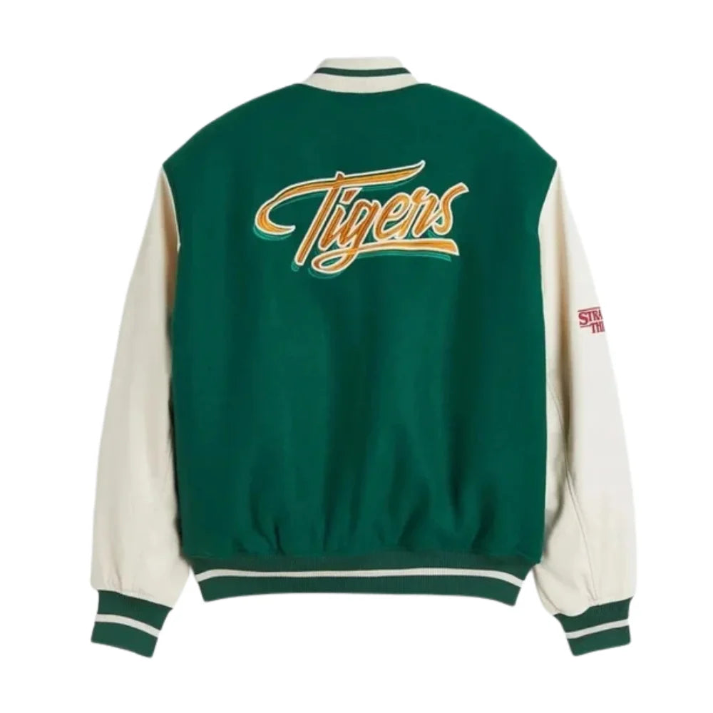 Strange Things Hawkins High School Green Wool-Blend Baseball Jacket